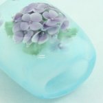 画像4: 紫陽花の帯留〜梅雨を彩る水色〜 (4)