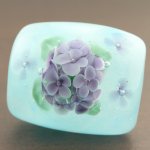 画像1: 紫陽花の帯留〜梅雨を彩る水色〜 (1)