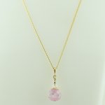 画像6: 淡いピンク紫のベースの花柄とんぼ玉ネックレス(N002・A20-A20G5) (6)