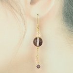 画像3: キラゆら可愛い紫色のステンドグラスピアス【イヤリング・ピアス変更可】 (3)
