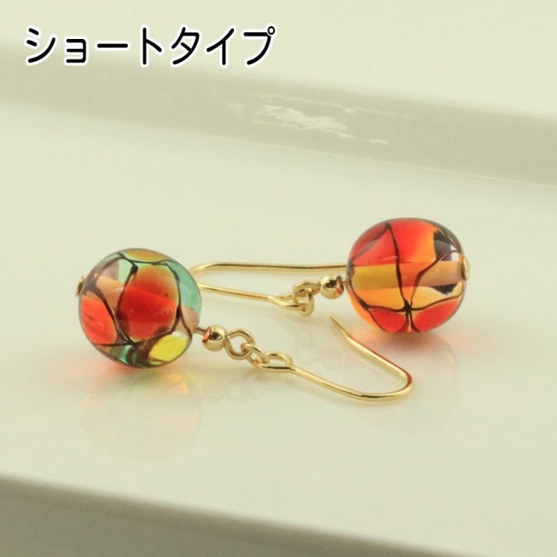 画像3: 秋色ステンドグラス　レトロモダンな大人のピアス・イヤリング【イヤリング・ピアス変更可】 (3)