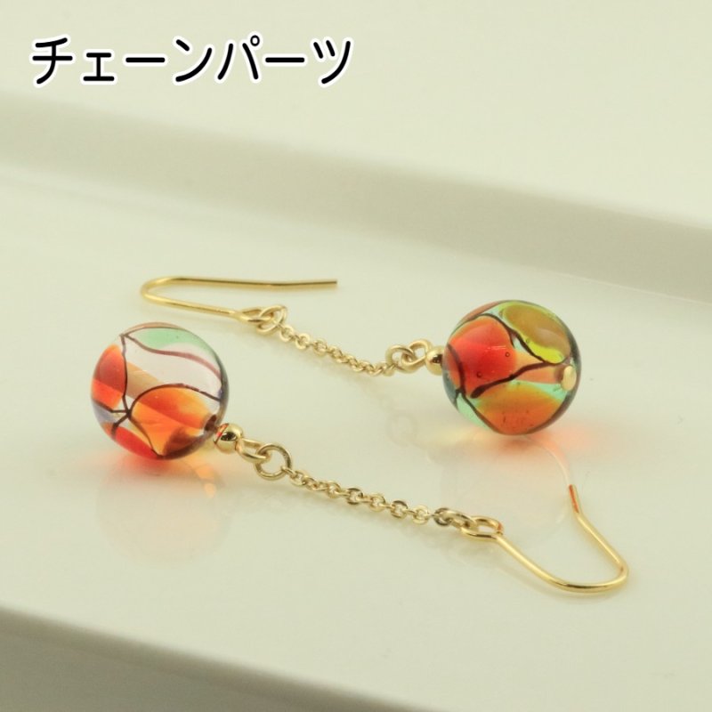 画像4: 秋色ステンドグラス　レトロモダンな大人のピアス・イヤリング【イヤリング・ピアス変更可】 (4)