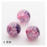 画像7: お花が選べる・花柄とんぼ玉ピアスP009【イヤリング変更可】 (7)