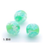 画像8: お花が選べる・花柄とんぼ玉ピアスP009【イヤリング変更可】 (8)