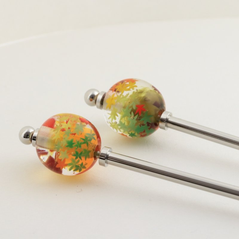 画像5: 秋色もみじ　緑と紅で奏でる季節のグラデーション〜かんざし編〜 (5)