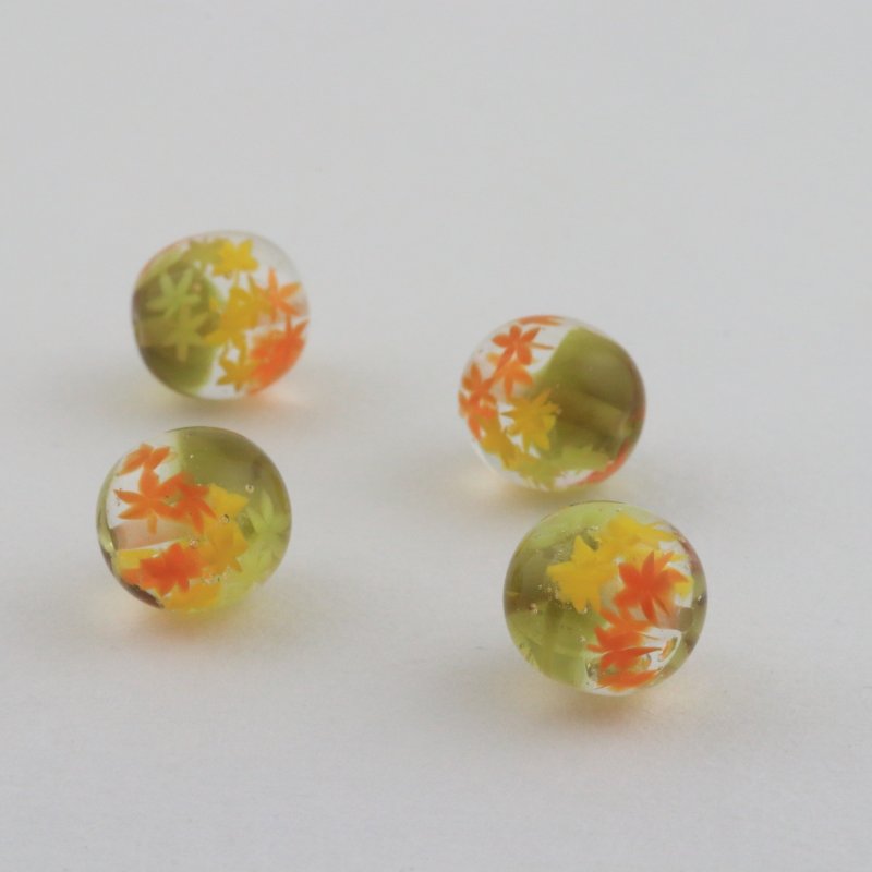 画像14: にじいろもみじ｜秋の七色グラデーションで描くミニアチュール〜小さいとんぼ玉 (14)