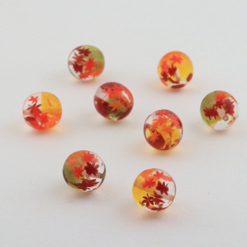 画像20: にじいろもみじ｜秋の七色グラデーションで描くミニアチュール〜ショートピアス〜【イヤリング・ピアス変更可】 (20)