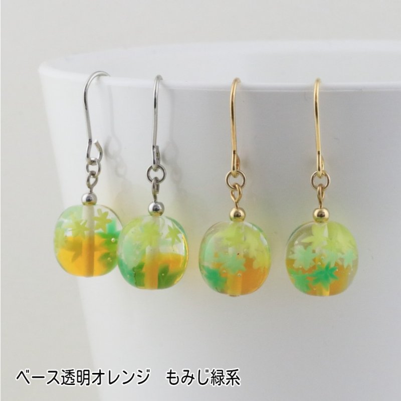 画像6: にじいろもみじ｜秋の七色グラデーションで描くミニアチュール〜ショートピアス〜【イヤリング・ピアス変更可】 (6)