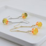 画像4: にじいろもみじ｜秋の七色グラデーションで描くミニアチュール〜チェーンピアス〜【イヤリング・ピアス変更可】 (4)