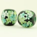 画像6: 深すぎる緑のお花のとんぼ玉かんざし(G22G11) (6)
