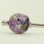 画像1: 紫が魅力的なお花のとんぼ玉かんざし(G27G5) (1)