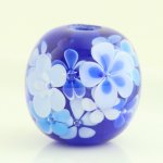 画像3: 青に映える花々のとんぼ玉(S4)  (3)