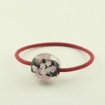 画像4: 桜 - SAKURA｜夜桜をイメージした黒ベースのガラスとんぼ玉 大人かわいいヘアゴム (4)
