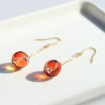 画像2: 秋色ステンドグラス　レトロモダンな大人のピアス・イヤリング【イヤリング・ピアス変更可】 (2)