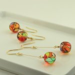 画像8: 秋色ステンドグラス　レトロモダンな大人のピアス・イヤリング【イヤリング・ピアス変更可】 (8)