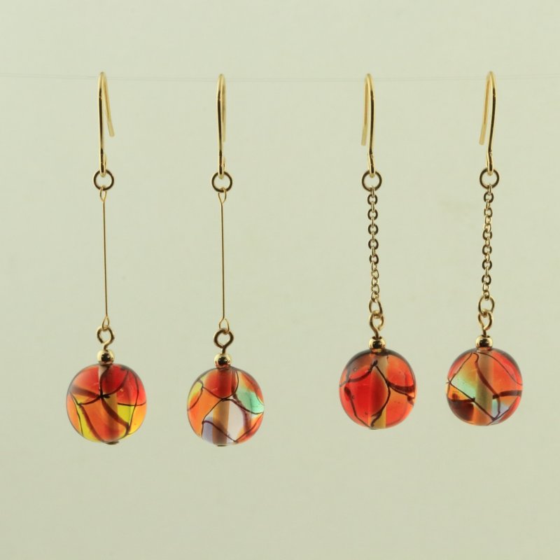 画像9: 秋色ステンドグラス　レトロモダンな大人のピアス・イヤリング【イヤリング・ピアス変更可】 (9)