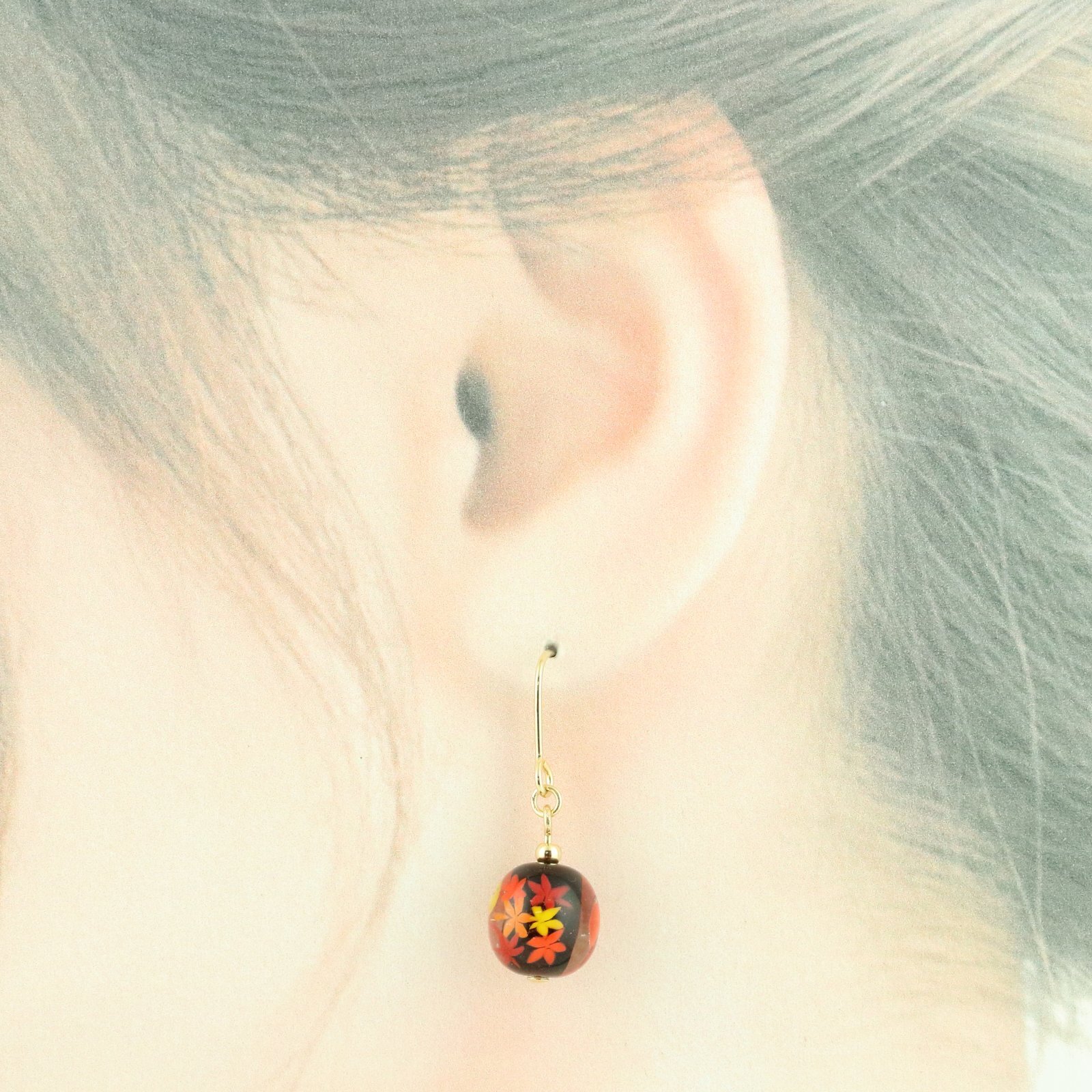 秋にピッタリ！もみじのピアス・イヤリング009 - とんぼ玉工房